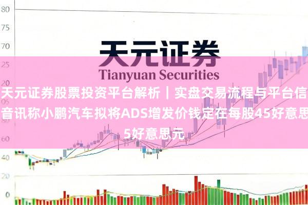 天元证券股票投资平台解析｜实盘交易流程与平台信息 音讯称小鹏汽车拟将ADS增发价钱定在每股45好意思元