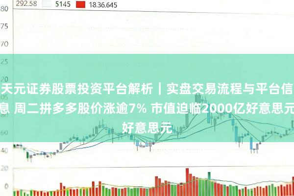 天元证券股票投资平台解析｜实盘交易流程与平台信息 周二拼多多股价涨逾7% 市值迫临2000亿好意思元